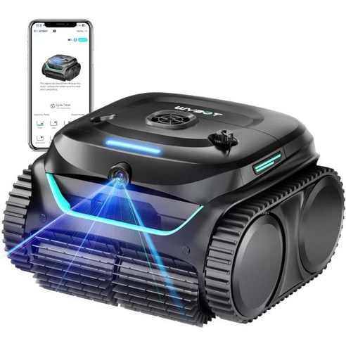 (2025년 신제품) AI 카메라가 장착된 WYBOT C2 비전 로봇 풀 진공청소기 초미세 여과 청소기 종합 8 모드 월 클라이밍 브러시리스 모터 스마트 내비게이션