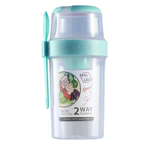 엠토이 샐러드 컵 도시락 310ml + 760ml, 1개, 그린