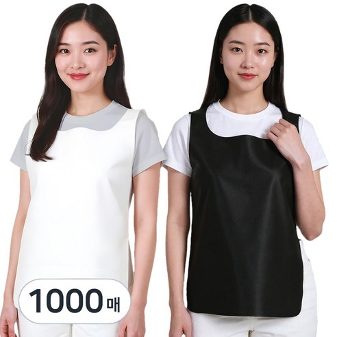 손님사랑 한장씩 잘 분리되는 일회용 부직포 위생 앞치마 (2color), 흰색, 1000개 - 앞치마