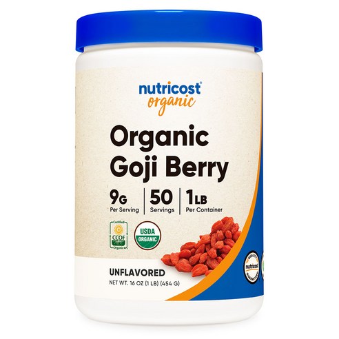 Nutricost Organic Goji Berry 뉴트리코스트 자연 유래 구기자 파우더 454g - 건강 분말 | 쿠팡