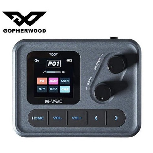 고퍼우드 M-VAVE POCKET AMP 초소형 휴대용 멀티이펙터, 1개, Silver