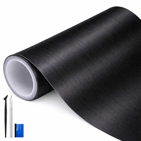 SOTT 프리미엄 3D 메탈 필름 랩핑 시트지, 1개, 블랙 폭30cm x 길이150cm 1개, 블랙 폭30cm x 길이150cm