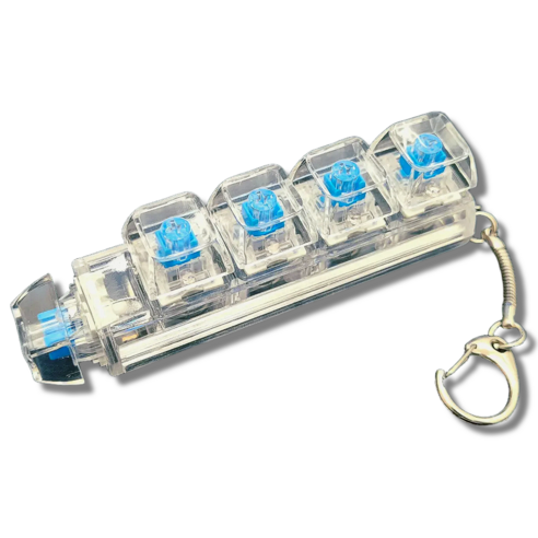 해나다 키캡키링 5구 수류탄 LED 클리커 피젯토이, 1개, 투명