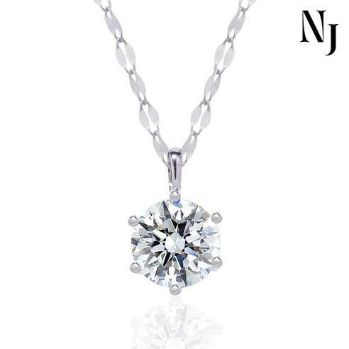 나비체인 모이사나이트 랩다이아 1캐럿 6프롱 목걸이