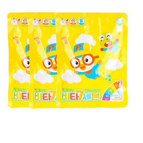 다산메디칼 뽀로로 비타7세븐 40정 7가지비타민 복숭아맛 40정, 3개 실사용 후기 | 효과 있을까? 썸네일