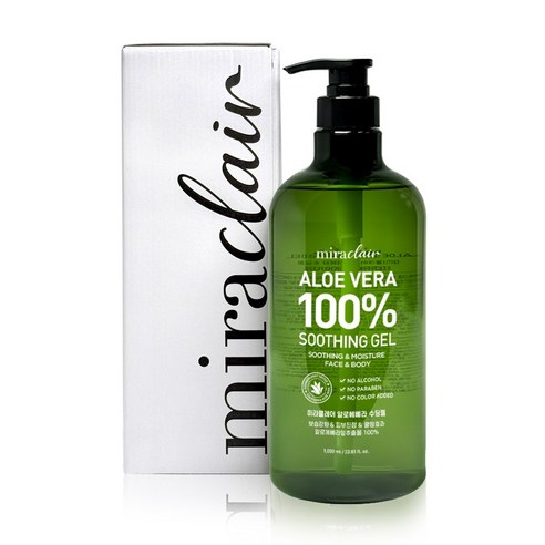 미라클레어 대용량 알로에베라 순도100% 무알콜 수딩젤 수분가득 이미지 2