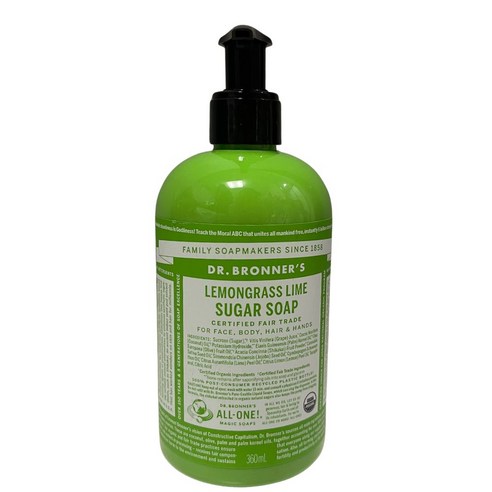 닥터브로너스 레몬그라스 라임 슈가솝, 360ml, 1개