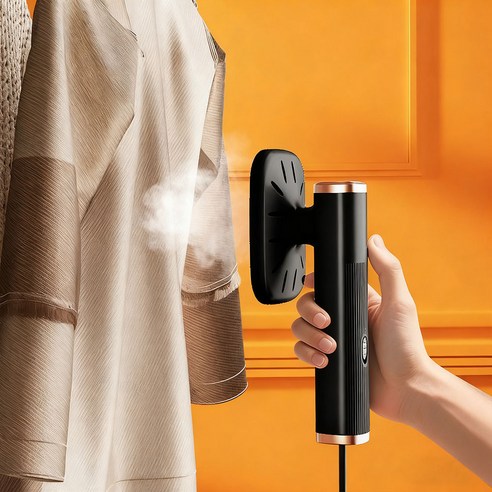 Detao 핸디형 스팀다리미 초경량 휴대용 다리미 건식 습식 전기 다리미 화이트 블랙 색상, 블랙 섬네일