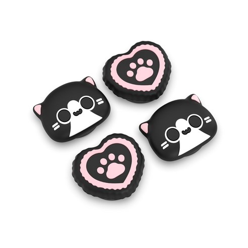 이이네 닌텐도 스위치2 조이스틱 커버 실리콘 소재 4p 프로콘2 아날로그 스틱캡, 1세트, 젖소냥이 테마, PW0010