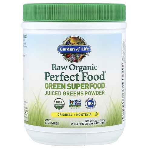 가든오브라이프 무가공 Perfect Food 그린 슈퍼 푸드 오리지널 207g(7.30oz), 206g, 3개 - 건강 분말