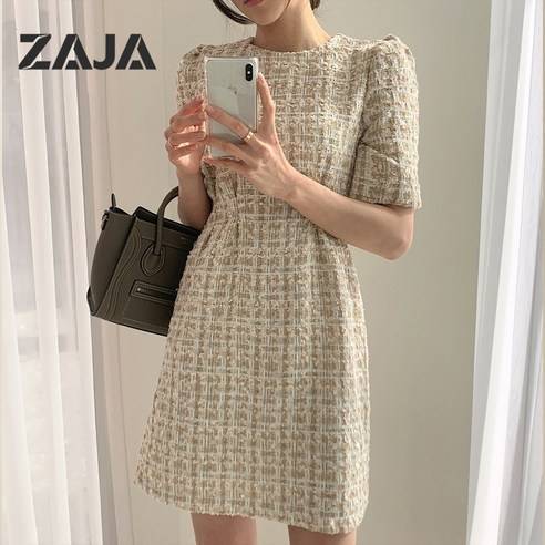 ZAJA 여성 A라인 하객룩 원피스