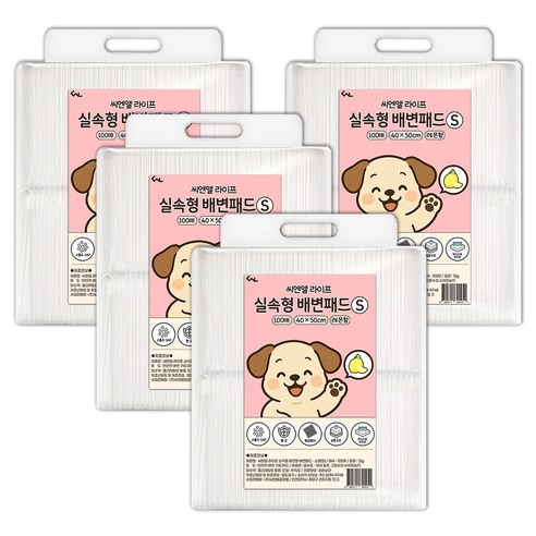 씨엔앨라이프 실속형 배변패드 레몬향, 100개입, 4개