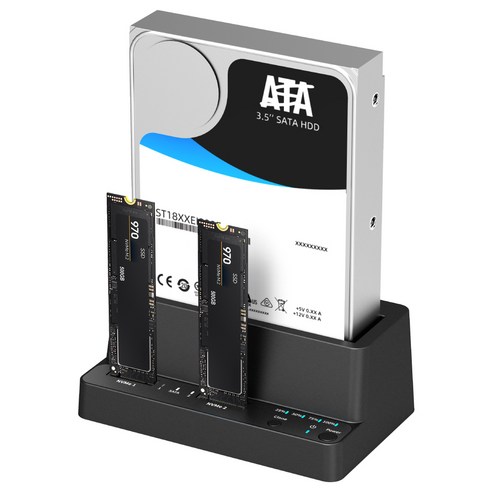 인네트워크 M.2 NVME SSD 2베이+SATA 1베이 지원 원터치 클론 USB3.1 3베이 도킹스테이션, 1개, IN-SHNDK3P