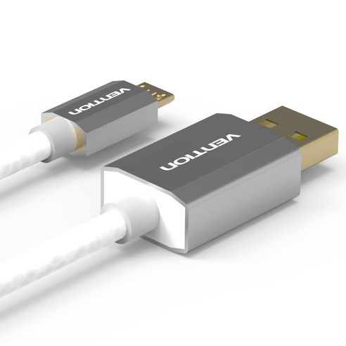 벤션 메탈쉘 마이크로 5핀 to USB A 케이블, 1개, 실버, 0.5m