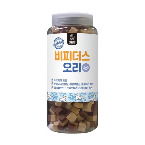 [펫턴] 자연애 비피더스 애견 영양간식 트릿 2종 비피더스 오리 비피더스 연어(500g 당일출고배송), 1개, 500g