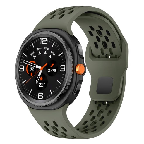 갤럭시워치 8 40mm 44mm 8클래식 46mm 호환 실리콘 스트랩 스포츠 멀티타공 소프트 루프 밴드 워치7/6/5/5골프/4/4클래식 45mm 43mm 47mm 42mm, 다크그린