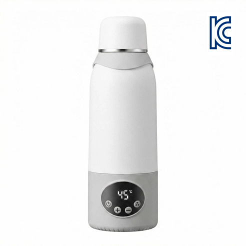 무선 휴대용 전기포트 가열식 텀블러 분유포트 온도조절 12000mAh KC 인증 배터리, 화이트