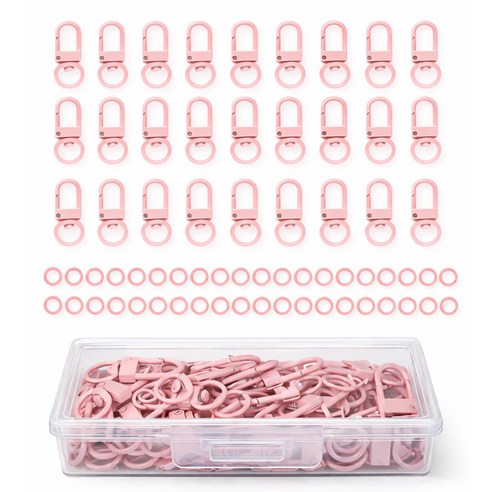 알파벳샵 한번에 연결 O링 D링 키링 D고리, 30개, 핑크