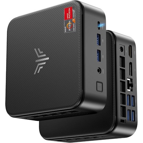 NIPOGI 가정용 미니 PC / AMD 라이젠5 7430U CPU 6코어 / 12스레드 최대 4.3GHz / WiFi6+블투5.2 초소형 게이밍 컴퓨터, E3B, WIN11 Pro, 512GB, 16GB, 블랙
