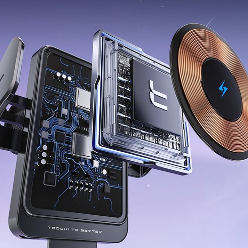 Toocki 송풍구형&흡착형 15W 스마트 3축 고속 무선충전 차량용 핸... 실사용 후기 | 효과 있을까? - 상품 이미지 4