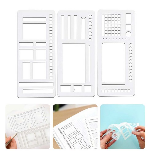 루베이 DIY 만능 서식 템플릿 빠른 그리기 향상 작업 능률 기획서/노트/핸드메이드 용, C, 3개