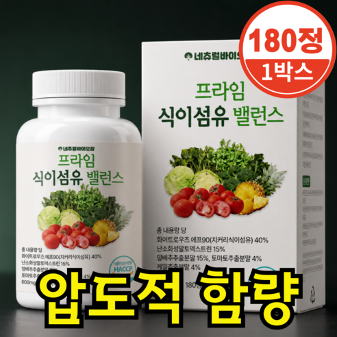 네츄럴바이오팜 프라임 식이섬유 밸런스 정 600mg, 1개, 180정