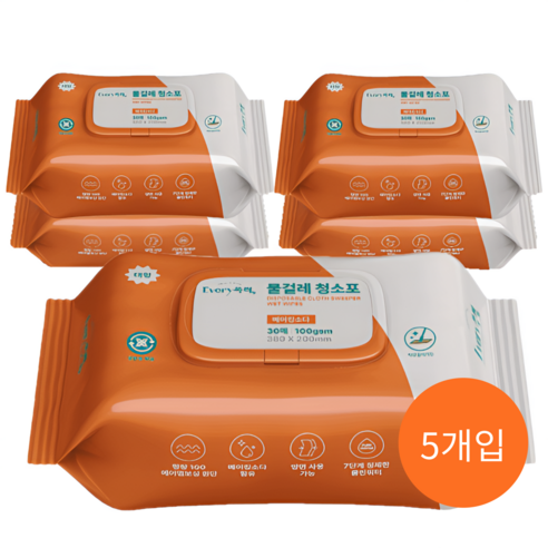 [에브리쓱싹] 톡톡한 베이킹소다 물걸레청소포100 대형 30매