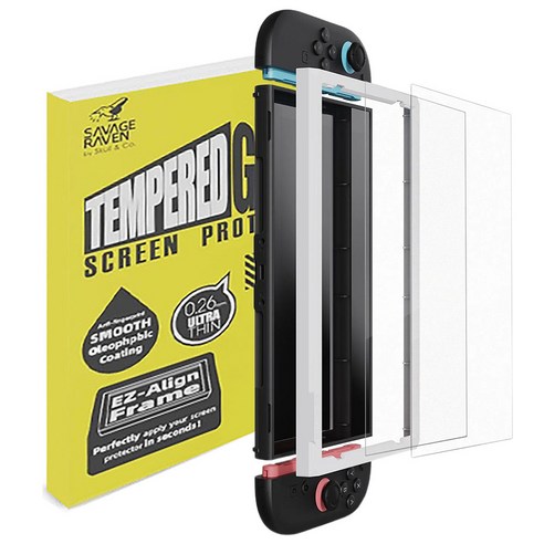 스컬앤코 닌텐도 스위치2 보호필름 강화유리 HD 2매 세트 EZ-Align 프레임 부착 키트, 1세트, Matte Finich(저반사), 액정보호필름2매