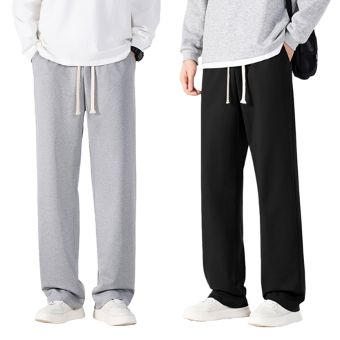 1+1남성 트레이닝바지 와이드 슬랙스 바지 츄리닝바지 2장세트 Smopig