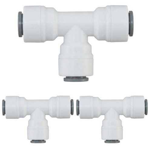 이안 정수기 부속 T형 피팅 1/4인치 6.3mm, 3개