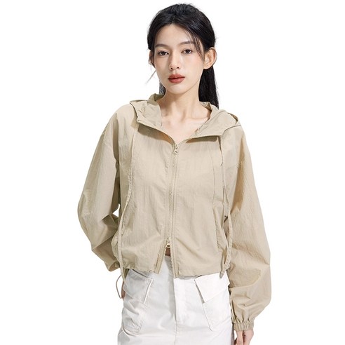 여성 초경량 여름 바람막이 후드 집업 윈드브레이커 자외선차단옷