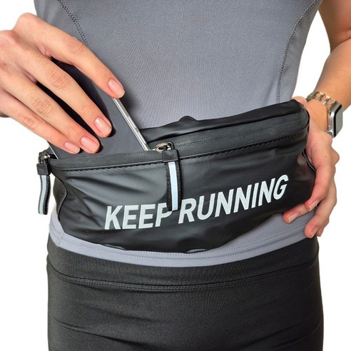 투바이젠 KEEP 러닝 힙색 벨트 허리 가방, 1개, 블랙