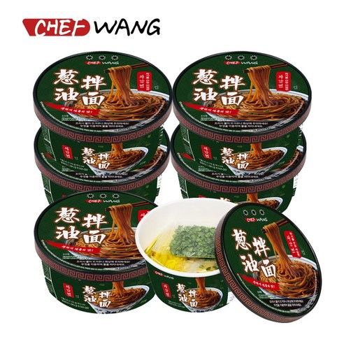[CHEF WANG] 셰프왕 파간면 93g 파기름 간장 비빔면 컵라면, 6개