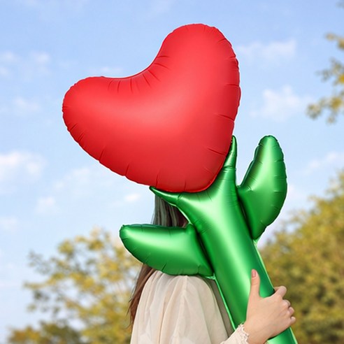 메무모 초대형 하트 풍선 자이언트 꽃풍선, 1개, 레드