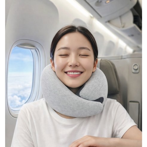손더 국내브랜드 순면 메모리폼 목쿠션 목베개, 그레이