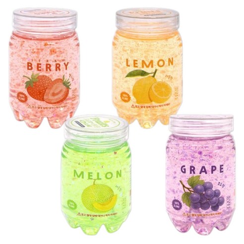 키오키 향기나는 과일 슬라임 4종 1세트 딸기+포도+메론+레몬, 1개, 혼합, 277g