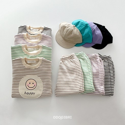 [ 해피단가라상하세트(기모) ] 또기브리 겨울 유아동복 여아 남아 키즈상하복