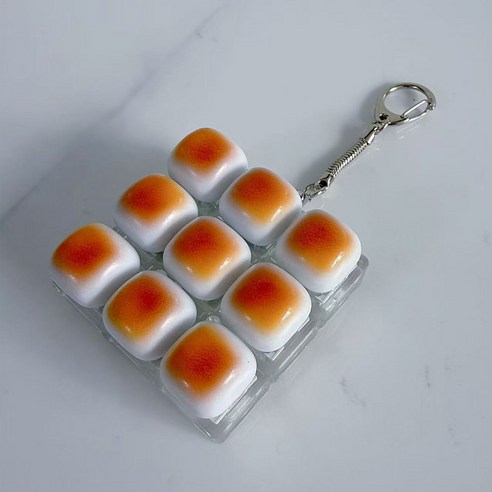 치프몰 키보드 키캡 빵 LED 열쇠고리, 1개, 사각 9캡
