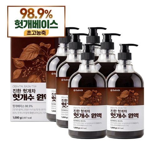 진한 헛개차 헛개수 원액 진액 HACCP 해썹 식약청 인증, 1kg, 6개 - 농축액/원액
