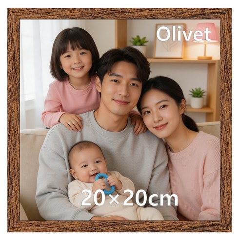 olivet 스퀘어 액자 8x8 정사각형 블랙 인테리어 벽걸이 포토월 액자, 1개, 커피 나무결
