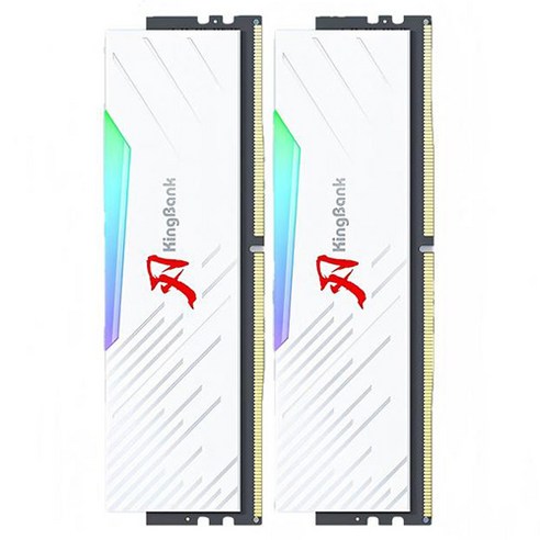 킹뱅크 DDR5 하이닉스 에이-다이 6000MHz C28 블레이드 데스크탑용 램 16GB 화이트 2개입 KR460028, 1개