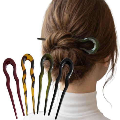 아티 올림머리 핀 u자 비녀 4종세트