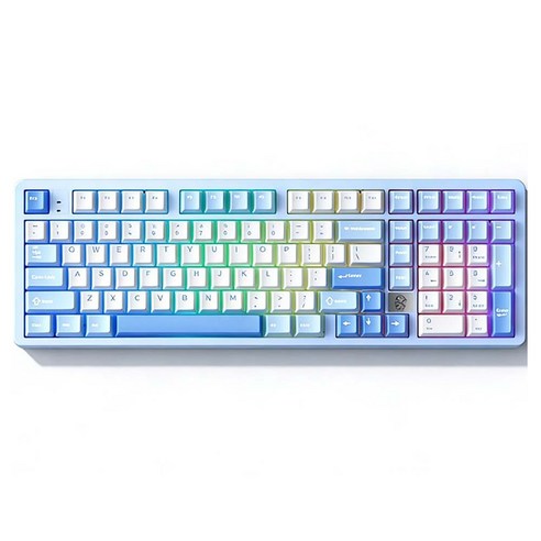 레오보그 Hi98C 프로 RGB 101 키 3모드 유무선 기계식 키보드, 푸른 구름 물, 바비축, 제조사축