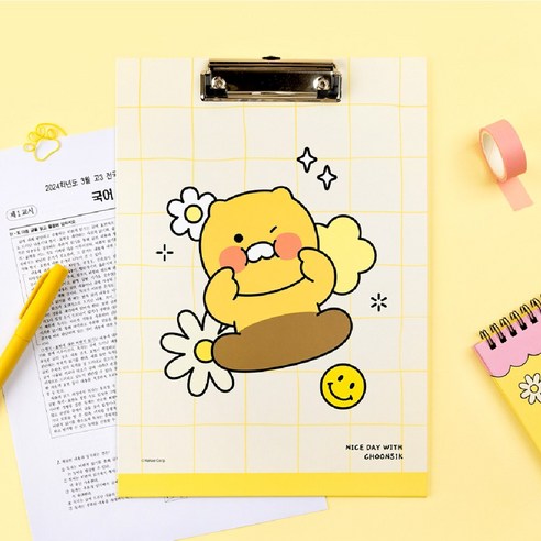 카카오프렌즈 세이치즈 A4 클립보드 / 캐릭터클립보드 보드파일 결재판 서류판 종이받침대, 1개, 춘식이