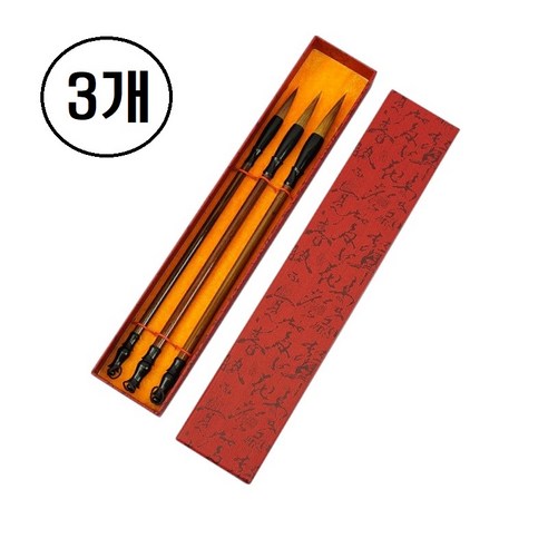 한국화 서예붓 민화붓 캘리그라피 서예, 3개, 대+중+소