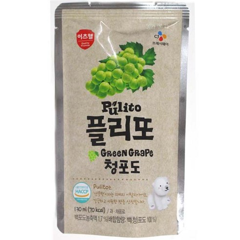 CJ 이츠웰 플리또 청포도 130ml, 1개