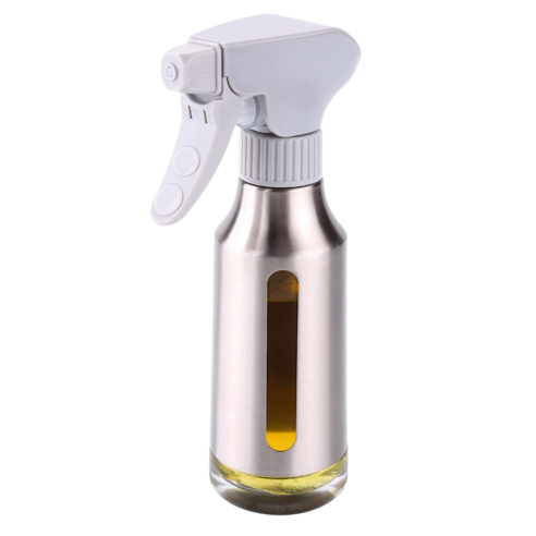 YITUMU 오일 스프레이용기 360도 회전 노즐 정량 에어프라이어 유리 기름병 주방 양념통, 1개, 180ml