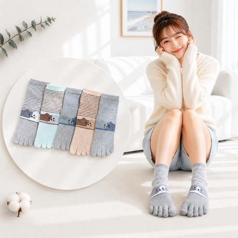 피에르가르뎅 여성 망사 발가락 양말 5족 여름 단목양말