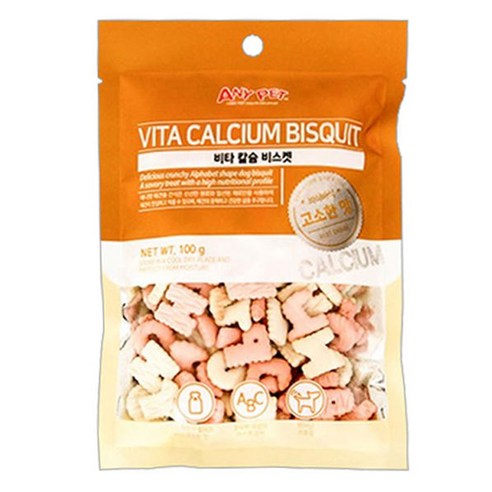 애니펫 강아지 비타 칼슘비스켓 반려동물 간식, 고소한맛, 100g, 20개