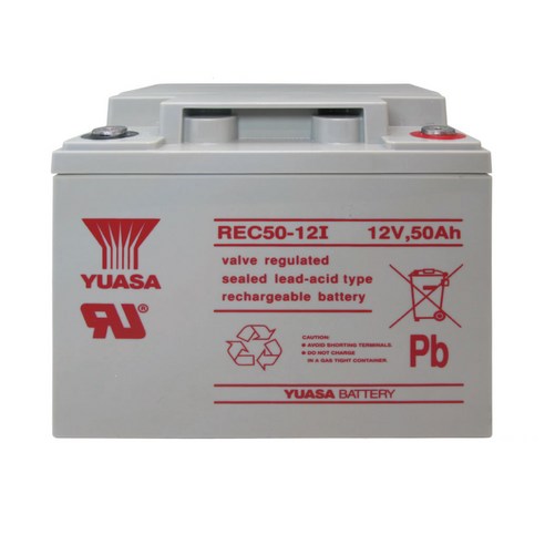 YUASA湯淺 REC50-12I 12V50Ah 電動自行車電池 閥門調節式密封鉛酸電池, 1個 - 充電電池/乾電池充電器 | 酷澎